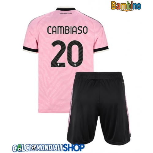 Maglie da calcio Juventus Andrea Cambiaso #20 Seconda Maglia Bambino 2026-27 Manica Corta + Pantaloni corti)